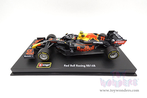 BBurago - Honda Red Bull Racing RB16 #11 Sergio Perez Formula One F1 (2021) with driver (1/43 scale diecast model car, Black) 18-38056PERE