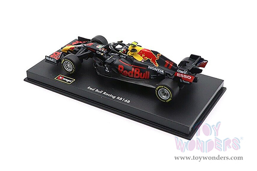 BBurago - Honda Red Bull Racing RB16 #11 Sergio Perez Formula One F1 (2021) with driver (1/43 scale diecast model car, Black) 18-38056PERE