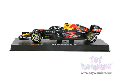 BBurago - Honda Red Bull Racing RB16 #33 Max Verstappen Formula One F1 (2021) with driver (1/43 scale diecast model car, Black) 18-38056VERS