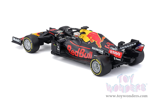 BBurago - Honda Red Bull Racing RB16 #33 Max Verstappen Formula One F1 (2021) with driver (1/43 scale diecast model car, Black) 18-38056VERS