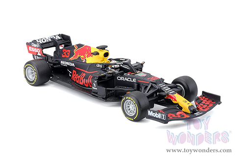 BBurago - Honda Red Bull Racing RB16 #33 Max Verstappen Formula One F1 (2021) with driver (1/43 scale diecast model car, Black) 18-38056VERS