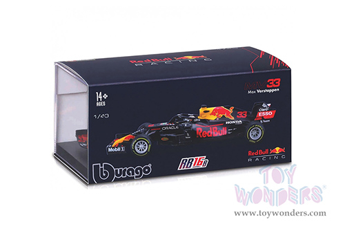 BBurago - Honda Red Bull Racing RB16 #33 Max Verstappen Formula One F1 (2021) with driver (1/43 scale diecast model car, Black) 18-38056VERS