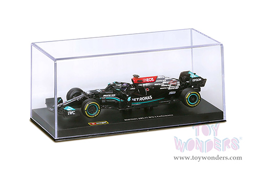 BBurago - Mercedes AMG F1 W12 E Performance Formula 1 (2021) with driver (1/43 scale diecast model car, Black/Turquoise) 18-38058HAMI