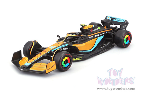 Bburago Formula Racing - McLaren F1 Team #4 Lando Norris Formula One F1 Australian GP (2022) (1/43 scale diecast model car, Black/Orange/Blue) 18-38063/NOR