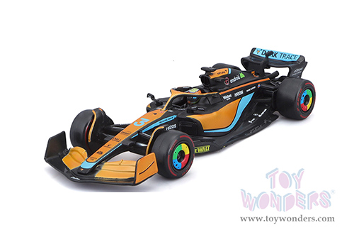 Bburago Formula Racing - McLaren F1 Team #3 Dan Ricciardo with Driver Formula One F1 Australian GP (2022) (1/43 scale diecast model car, Black/Orange/Blue) 18-38064/RIC