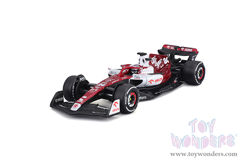 Bburago Formula Racing - Alfa Romeo F1 Team Orlen C42 #24 Zhou Guanyu Formula One F1 Bahrain GP (2022) (1/43 scale diecast model car, Red/White) 18-38068/ZHO