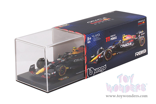 Bburago - Oracle Red Bull Racing RB19 #11 Sergio Perez with Driver Formula One F1 (2023) (1/43 scale diecast model car, Black) 18-38083/11