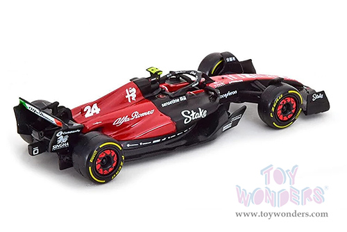 Bburago Formula Racing - Alfa Romeo F1 Team Stake C43 #24 Zhou Guanyu Formula One F1 Bahrain GP (2023) (1/43 scale diecast model car, Red/Black) 18-38085/24