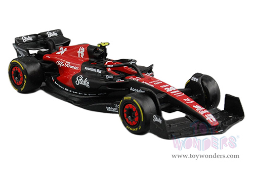 Bburago Formula Racing - Alfa Romeo F1 Team Stake C43 #24 Zhou Guanyu Formula One F1 Bahrain GP (2023) (1/43 scale diecast model car, Red/Black) 18-38085/24
