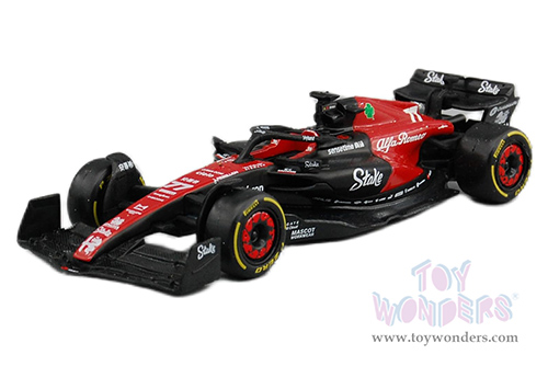 Bburago Formula Racing - Alfa Romeo F1 Team Stake C43 #77 Valtteri Bottas Formula One F1 Bahrain GP (2023) (1/43 scale diecast model car, Red/Black) 18-38085/77