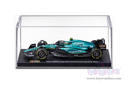 Bburago Formula Racing - Aston Martin AMR23 F1 Team #14 Fernando Alonso with Driver Formula One (2023) (1/43 scale diecast model car, Green) 18-38091/14