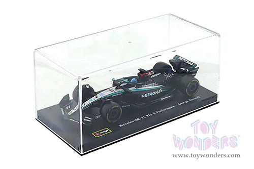 Bburago Formula Racing - Mercedes AMG Petronas F1 Team #63 George Russell with Driver Formula One F1 W15 E Performance (2024) (1/43 scale diecast model car, Black) 18-38209/63