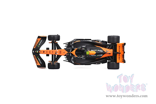Bburago Formula Racing - McLaren F1 Team #4 Lando Norris "OKX" Winner Formula One F1 Miami GP 2024 (1/43 scale diecast model car, Black/Orange) 18-38214/4