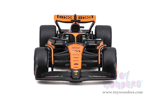 Bburago Formula Racing - McLaren F1 Team #81 Oscar Piastri "OKX" Formula One F1 Miami GP 2024 (1/43 scale diecast model car, Black/Orange) 18-38214/81