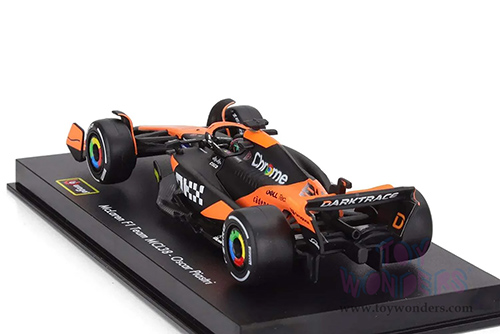 Bburago Formula Racing - McLaren F1 Team #81 Oscar Piastri with Driver "OKX" Formula One F1 Miami GP (2024) (1/43 scale diecast model car, Black/Orange) 18-38215/81