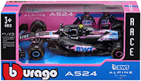 Bburago Formula Racing - BWT Alpine A524 #10 Pierre Gasly Formula One F1 (2024) (1/43 scale diecast model car, Blue/Black/Pink) 18-38219/10; 