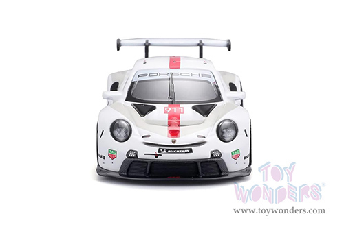 BBurago Race - Porsche 911 RSR (2019, 1/43 scale diecast model car, White) 18-38302