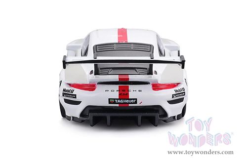 BBurago Race - Porsche 911 RSR (2019, 1/43 scale diecast model car, White) 18-38302