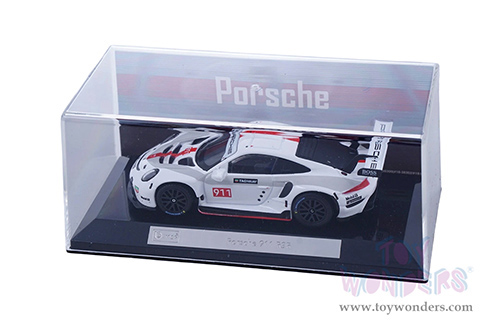 BBurago Race - Porsche 911 RSR (2019, 1/43 scale diecast model car, White) 18-38302