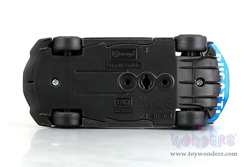 BBurago Race - Bugatti Bolide (2020, 1/43 scale diecast model car, Blue) 18-38306BU