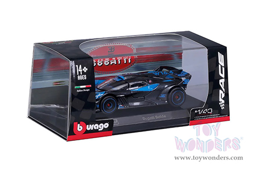 BBurago Race - Bugatti Bolide (2020, 1/43 scale diecast model car, Blue) 18-38306BU