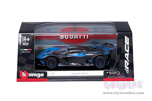 BBurago Race - Bugatti Bolide (2020, 1/43 scale diecast model car, Blue) 18-38306BU