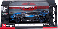 BBurago Race - Bugatti Bolide (2020, 1/43 scale diecast model car, Blue) 18-38306BU