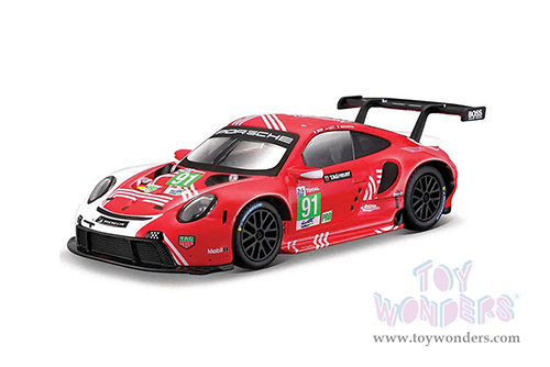 BBurago Race - Porsche 911 RSR #91 Lemans (2020, 1/43 scale diecast model car, White/Red) 18-38308/91