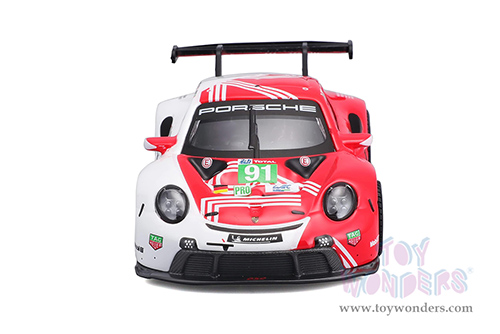 BBurago Race - Porsche 911 RSR #91 Lemans (2020, 1/43 scale diecast model car, White/Red) 18-38308/91
