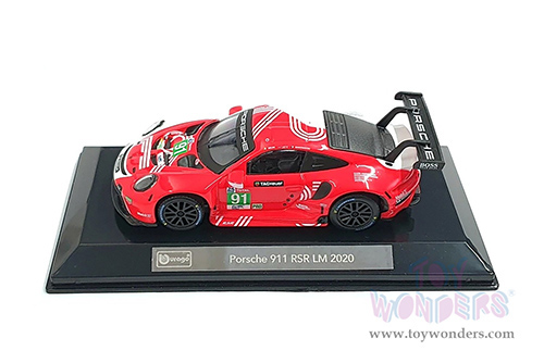 BBurago Race - Porsche 911 RSR #91 Lemans (2020, 1/43 scale diecast model car, White/Red) 18-38308/91