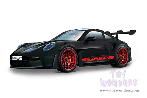 BBurago Race - Porsche 911 GT3 RS (1/43 scale diecast model car, Black/Red) 18-38313BK