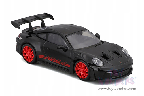 BBurago Race - Porsche 911 GT3 RS (1/43 scale diecast model car, Black/Red) 18-38313BK