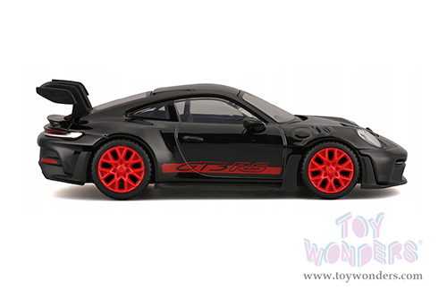 BBurago Race - Porsche 911 GT3 RS (1/43 scale diecast model car, Black/Red) 18-38313BK