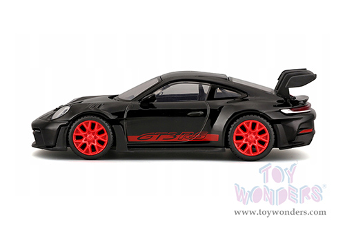 BBurago Race - Porsche 911 GT3 RS (1/43 scale diecast model car, Black/Red) 18-38313BK