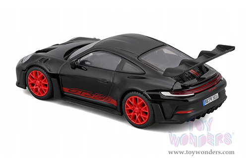 BBurago Race - Porsche 911 GT3 RS (1/43 scale diecast model car, Black/Red) 18-38313BK