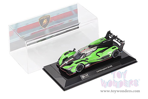 BBurago Race - Lamborghini SC63 #63 IMSA SportsCar 2024 (1/43 scale diecast model car, Green) 18-38315
