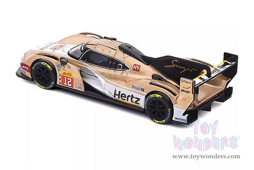 BBurago Race - Porsche 963 #12 Callum Ilott - Will Stevens - Norman Nato "Hertz Team Jota" Hypercar Team Winner "FIA World Endurance Championship" 2024 (1/43 scale diecast model car, Gold/White) 18-38317/12