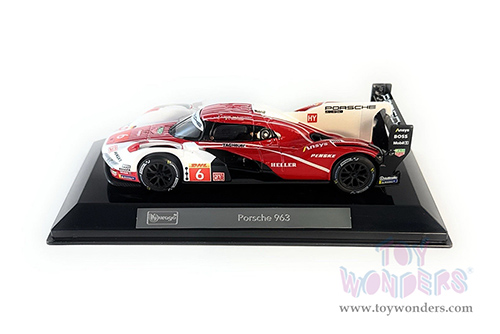 BBurago Race - Porsche 963 #6 Kevin Estre - Andre Lotterer - Laurens Vanthoor "Porsche Penske Motorsport" Drivers' Winner "FIA World Endurance Championship" 2024 (1/43 scale diecast model car, Red/White) 18-38319
