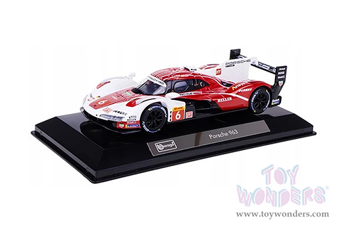 BBurago Race - Porsche 963 #6 Kevin Estre - Andre Lotterer - Laurens Vanthoor "Porsche Penske Motorsport" Drivers' Winner "FIA World Endurance Championship" 2024 (1/43 scale diecast model car, Red/White) 18-38319
