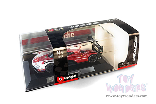 BBurago Race - Porsche 963 #6 Kevin Estre - Andre Lotterer - Laurens Vanthoor "Porsche Penske Motorsport" Drivers' Winner "FIA World Endurance Championship" 2024 (1/43 scale diecast model car, Red/White) 18-38319