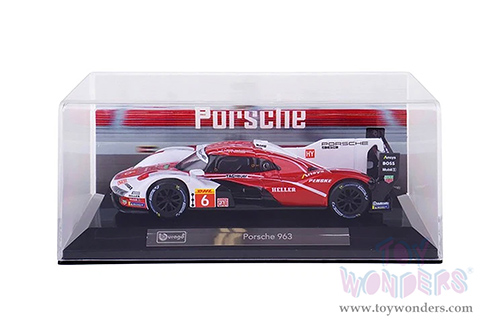 BBurago Race - Porsche 963 #6 Kevin Estre - Andre Lotterer - Laurens Vanthoor "Porsche Penske Motorsport" Drivers' Winner "FIA World Endurance Championship" 2024 (1/43 scale diecast model car, Red/White) 18-38319