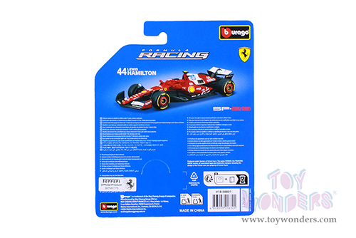BBurago Formula Racing - Ferrari SF25 #44 Lewis Hamilton Formula One F1 (2025) (1/64 scale diecast model car, Burgundy) 18-56801/44