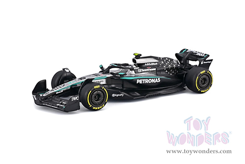 BBurago Formula Racing - Mercedes AMG Petronas W16 #12 Kimi Antonelli Formula One F1 (2025) (1/64 scale diecast model car, Black/Gray) 18-58002/12