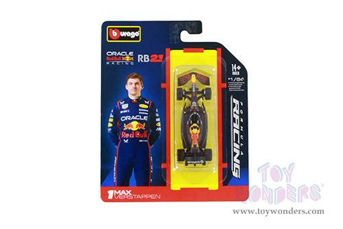 BBurago Formula Racing - Oracle Red Bull Racing RB21 #1 Max Verstappen Formula One F1 (2025) (1/64 scale diecast model car, Black) 18-58003/1