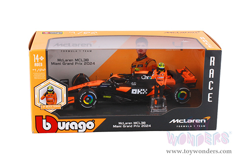 Bburago Formula Racing - Formula One F1 Assorted Racing Cars with Driver Figures (1/24 scale diecast model car, Asstd.) 18-60061