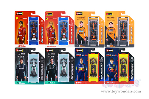 BBurago Formula Racing - Formula One F1 (2025) Assorted (1/64 scale diecast model car, Asstd.) 18-60164