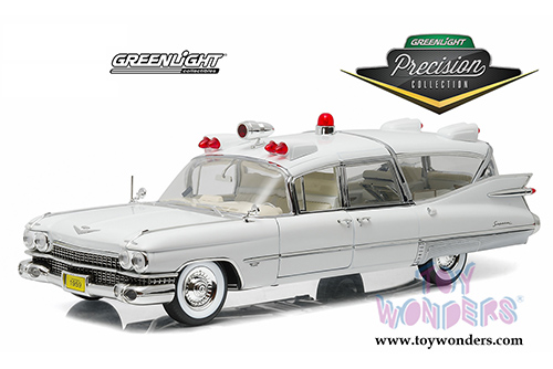 Greenlight Precision Collection - Cadillac Ambulance Hardtop (1959, 1/18 scale diecast model car, White) 18004