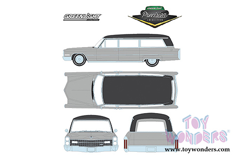 Greenlight Precision Collection - Cadillac S&S Limousine Hardtop (1966, 1/18 scale diecast model car, Silver/Black) 18005