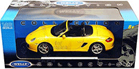Show product details for Welly - Porsche Boxster S Convertible (1/18 scale diecast cars, Yellow) 18005C