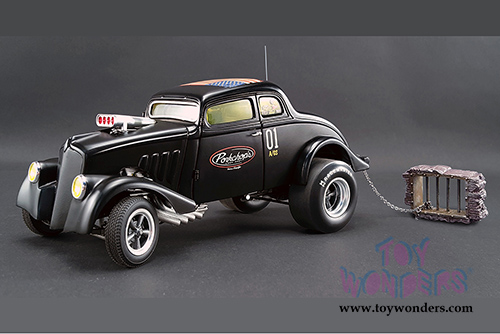 Acme - Pork Chop's Willys Gasser Jailbreak (1933, 1/18 scale diecast model car, Black) 1800907